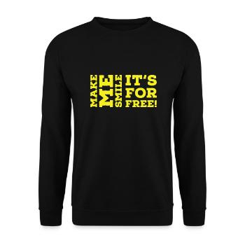 Make me smile - Unisex Pullover - Schwarz - Vorne - Alina (178cm) & Michal (187cm)