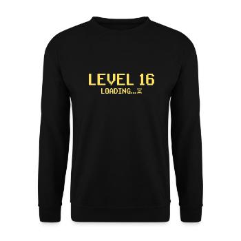 16th Birthday Level 16 Gaming - Unisex Sweatshirt - black - Front - Alina (178cm) & Michal (187cm)