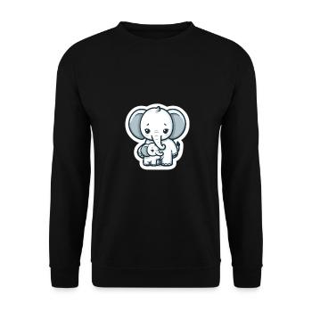 Maman éléphant mignon et bébé éléphant - Sweat-shirt Unisexe - noir - Devant - Alina (178cm) & Michal (187cm)