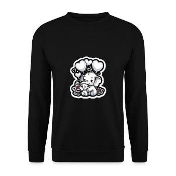Cute baby elephant with heart balloon elephant mom - Unisex Sweatshirt - black - Front - Alina (178cm) & Michal (187cm)