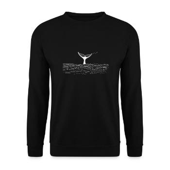 Queue de baleine - Blanc - Sweat-shirt Unisexe - noir - Devant - Alina (178cm) & Michal (187cm)