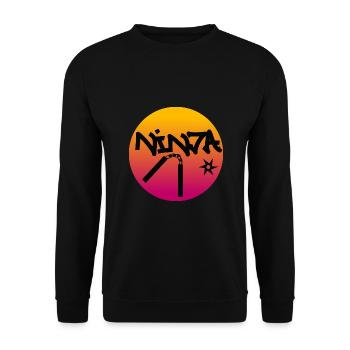 Ninja Sun - Unisex Sweatshirt - black - Front - Alina (178cm) & Michal (187cm)