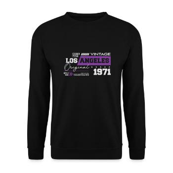 1971 Vintage Born Legend 53 Birthday - Unisex Sweatshirt - black - Front - Alina (178cm) & Michal (187cm)