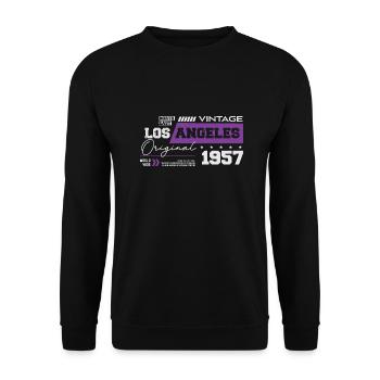 1957 Vintage Born Legend 67 Birthday - Unisex Sweatshirt - black - Front - Alina (178cm) & Michal (187cm)