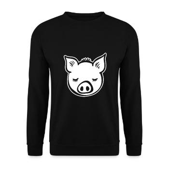 Pig Piggy - Unisex Sweatshirt - black - Front - Alina (178cm) & Michal (187cm)