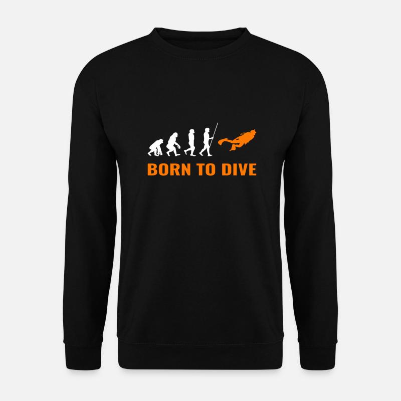 Tauchen Evolution Taucher Scuba Spruch - Unisex Pullover - Schwarz