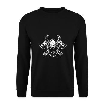 Viking avec hache et casque - Sweat-shirt Unisexe - noir - Devant - Alina (178cm) & Michal (187cm)