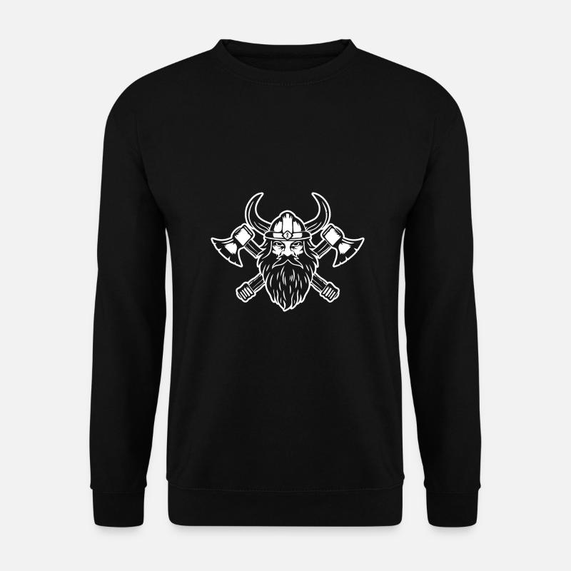 Wikinger mit Axt und Helm - Unisex Pullover - Schwarz