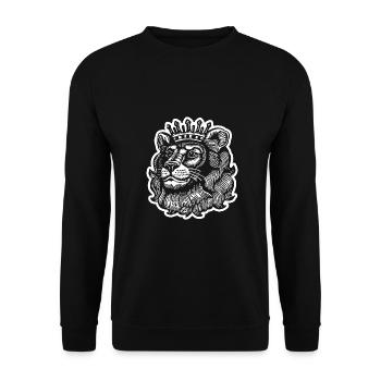 Lion Lion Head - Unisex Sweatshirt - black - Front - Alina (178cm) & Michal (187cm)
