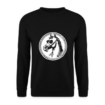 Horse Horses Horse Head - Unisex Sweatshirt - black - Front - Alina (178cm) & Michal (187cm)