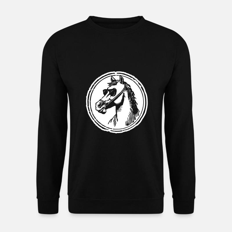 Pferd Pferde Pferdekopf - Unisex Pullover - Schwarz