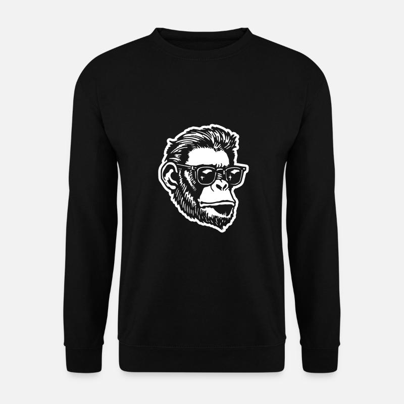 Affe Affen Affengesicht - Unisex Pullover - Schwarz