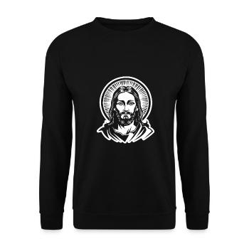 Jesus Christus Katholisch Religion Christentum - Unisex Pullover - Schwarz - Vorne - Alina (178cm) & Michal (187cm)