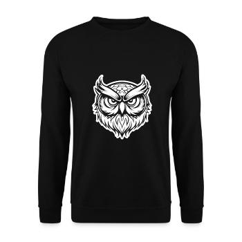 Owl - Unisex Sweatshirt - black - Front - Alina (178cm) & Michal (187cm)