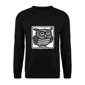 Owl - Unisex Sweatshirt - black - Front - Alina (178cm) & Michal (187cm)