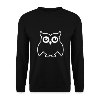 Eule - Unisex Pullover - Schwarz - Vorne - Alina (178cm) & Michal (187cm)