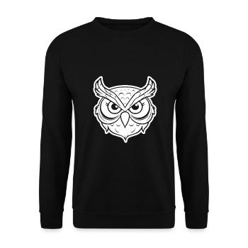 Owl Owls Bird - Unisex Sweatshirt - black - Front - Alina (178cm) & Michal (187cm)