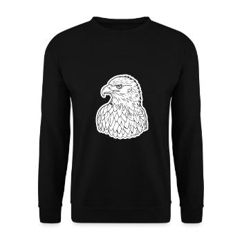 Eagle Eagle Head - Unisex Sweatshirt - black - Front - Alina (178cm) & Michal (187cm)