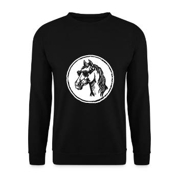 Horse Horses Riding Rider Rider - Unisex Sweatshirt - black - Front - Alina (178cm) & Michal (187cm)