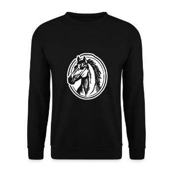 Cheval Chevaux Équitation Cavalier - Sweat-shirt Unisexe - noir - Devant - Alina (178cm) & Michal (187cm)