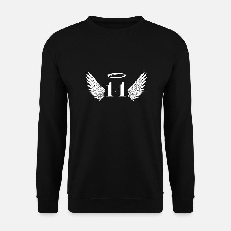 Nummer 14 Engel - Flügel zum 14. Geburtstag - Unisex Pullover - Schwarz