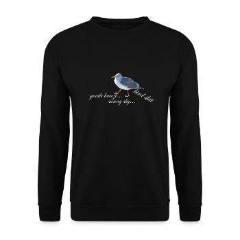 Sun Sea Bird Shit Seagull Funny Shirt - Unisex Sweatshirt - black - Front - Alina (178cm) & Michal (187cm)