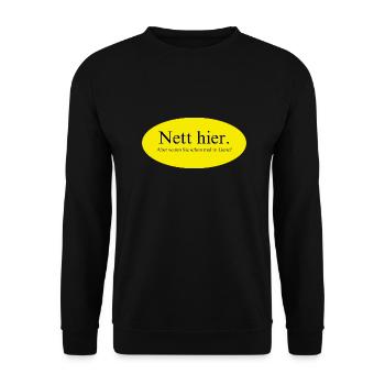 Nett hier, aber waren Sie schon mal in Lienz? - Unisex Pullover - Schwarz - Vorne - Alina (178cm) & Michal (187cm)