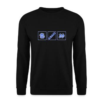 Asael als Geburt - Unisex Pullover - Schwarz - Vorne - Alina (178cm) & Michal (187cm)