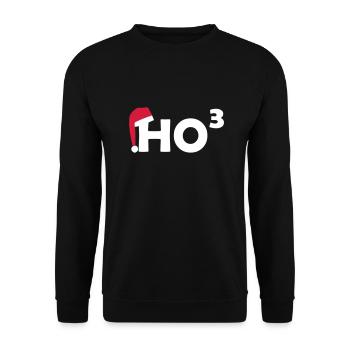 HO HO HO Weihnachten Ho hoch 3 - Unisex Pullover - Schwarz - Vorne - Alina (178cm) & Michal (187cm)