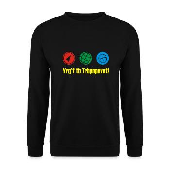 geocaching rot13 - Unisex Pullover - Schwarz - Vorne - Alina (178cm) & Michal (187cm)