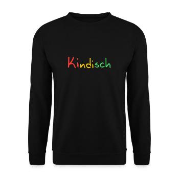 Kindisch, farbenfrohes Design - Unisex Pullover - Schwarz - Vorne - Alina (178cm) & Michal (187cm)