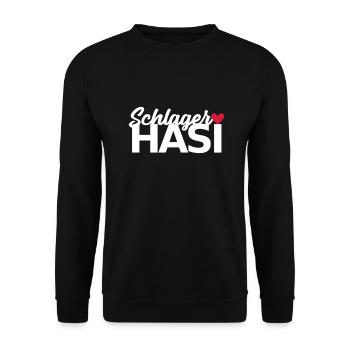 Schlager Hasi Schlagermusik - Unisex Pullover - Schwarz - Vorne - Alina (178cm) & Michal (187cm)