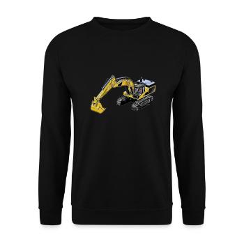 Kettenbagger Bagger Farbig Schaufelbagger - Unisex Pullover - Schwarz - Vorne - Alina (178cm) & Michal (187cm)