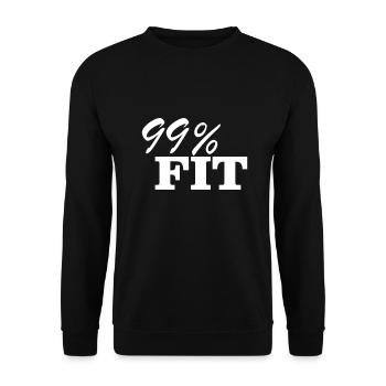 99% FIT Fun Shirt Training Strength Strength Gym - Sweat-shirt Unisexe - noir - Devant - Alina (178cm) & Michal (187cm)