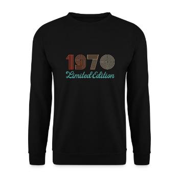 Year 1970 limited edition - Unisex Sweatshirt - black - Front - Alina (178cm) & Michal (187cm)