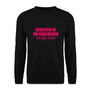 schleich di du oaschloch - Unisex Pullover - Schwarz - Vorne - Alina (178cm) & Michal (187cm)