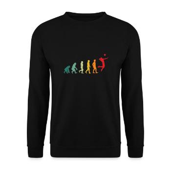 Volleyball Evolution Développement Funny Retro - Sweat-shirt Unisexe - noir - Devant - Alina (178cm) & Michal (187cm)