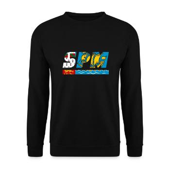 SPM flag flag Saint Pierre and Miquelon Island - Unisex Sweatshirt - black - Front - Alina (178cm) & Michal (187cm)