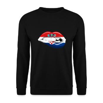 Croatia flag lips Adria Zagreb Croatian homeland - Unisex Sweatshirt - black - Front - Alina (178cm) & Michal (187cm)