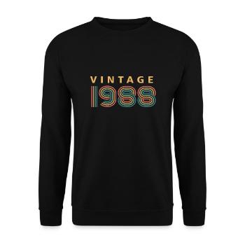 Jahrgang 1988 - Unisex Pullover - Schwarz - Vorne - Alina (178cm) & Michal (187cm)