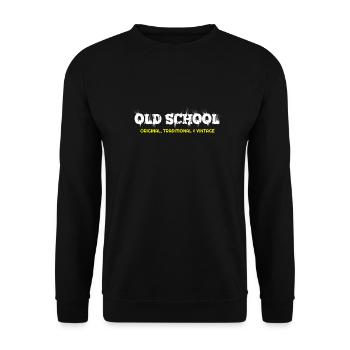 alte Schule, ich bin alte Schule, alte Schule t-Shirts, - Unisex Pullover - Schwarz - Vorne - Alina (178cm) & Michal (187cm)
