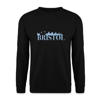 Bristol England Hauptstadt Skyline UK - Unisex Pullover - Schwarz - Vorne - Alina (178cm) & Michal (187cm)