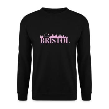 Bristol England Hauptstadt Skyline UK - Unisex Pullover - Schwarz - Vorne - Alina (178cm) & Michal (187cm)