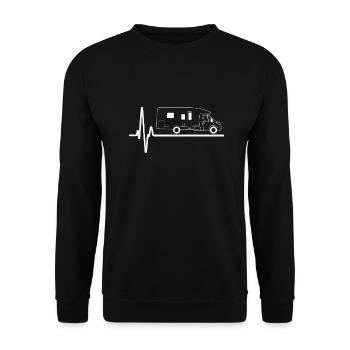 Campeur de battement de coeur EKG Camper Camping Drôle G - Sweat-shirt Unisexe - noir - Devant - Alina (178cm) & Michal (187cm)