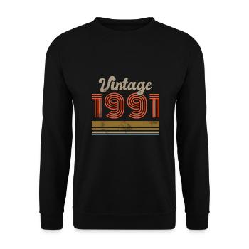 Geburtstag Vintage 1991 Limited Edition - 1991 - Unisex Pullover - Schwarz - Vorne - Alina (178cm) & Michal (187cm)