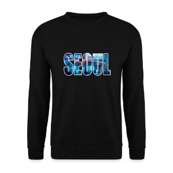 seoul neon - Unisex Sweatshirt - black - Front - Alina (178cm) & Michal (187cm)