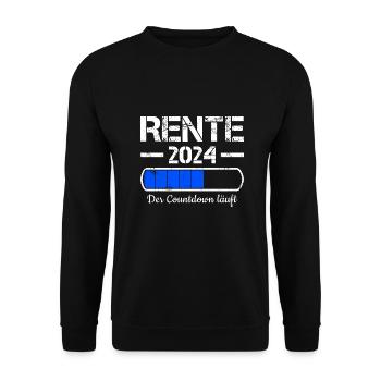 Rente 2024 Der Countdown Läuft Rente 2024 - Unisex Pullover - Schwarz - Vorne - Alina (178cm) & Michal (187cm)