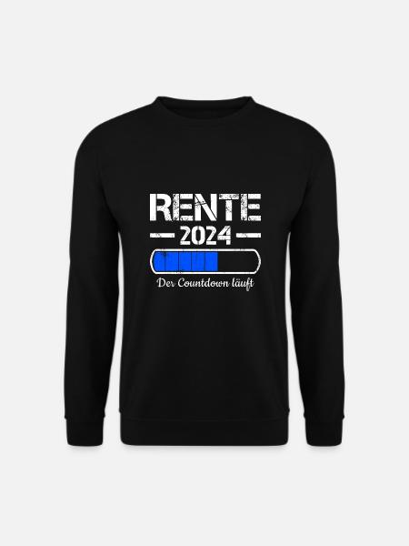 Rente 2024 Der Countdown Läuft Rente 2024 - Unisex Pullover - Schwarz
