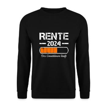 Rente 2024 Der Countdown Läuft Rente 2024 - Unisex Pullover - Schwarz - Vorne - Alina (178cm) & Michal (187cm)