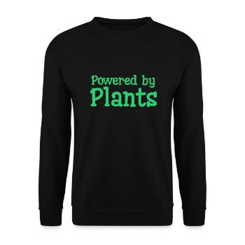 Powered by plants - Unisex Sweatshirt - black - Front - Alina (178cm) & Michal (187cm)